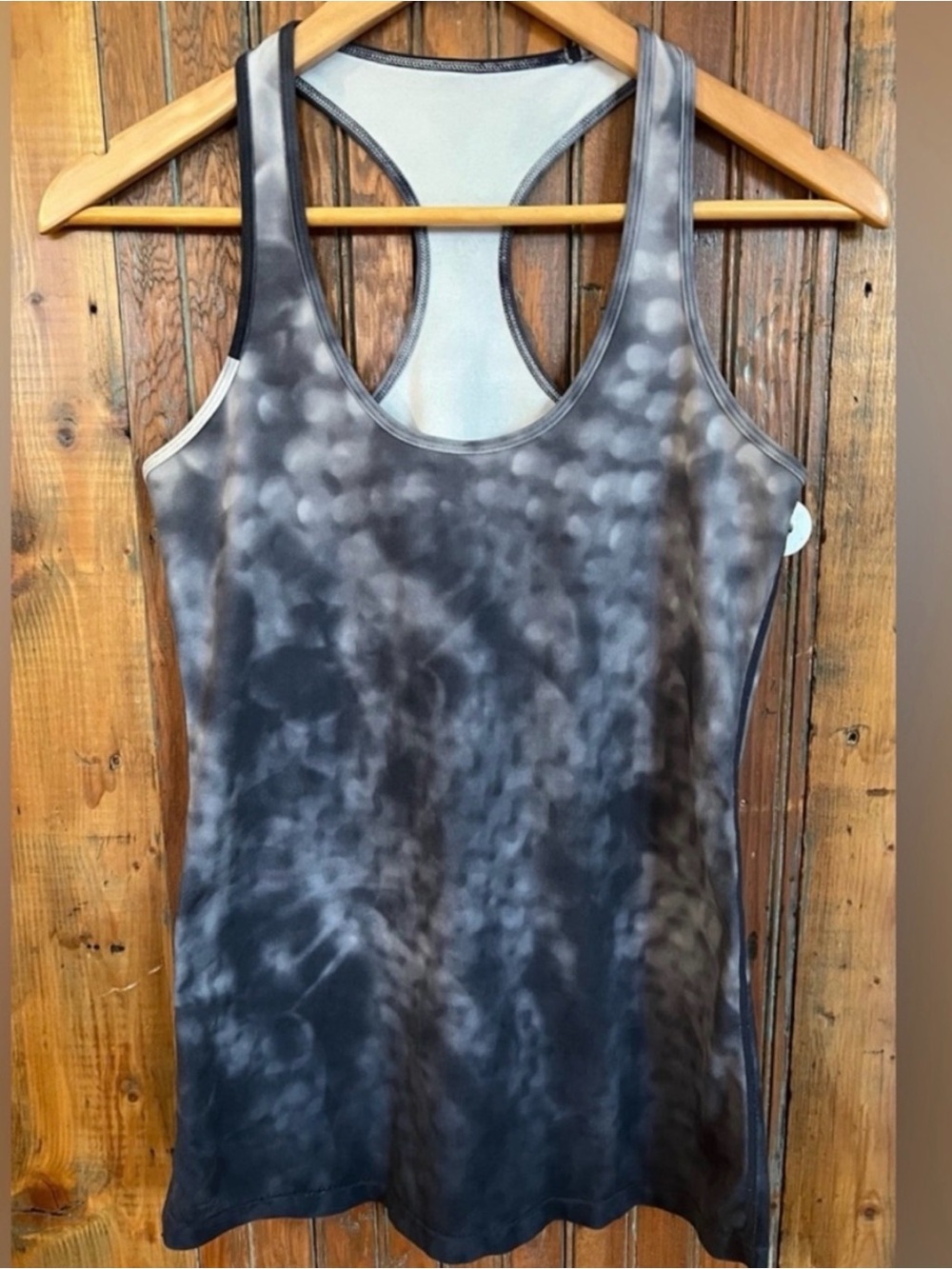 lululemon athletica Black and Gray Tie-Dye Racerback Tank